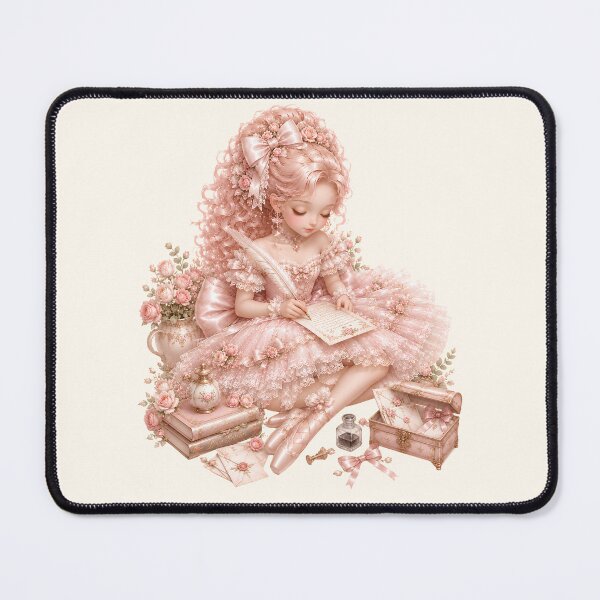Item preview, Coquette Ballerina Writing Love Letters | Romantic Victorian Princess | Pink Balletcore Vintage Illustration designed and sold by looplandger.