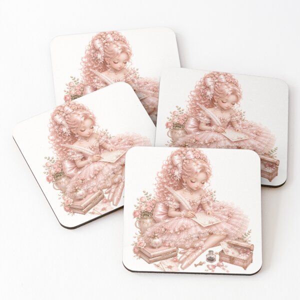 Item preview, Coquette Ballerina Writing Love Letters | Romantic Victorian Princess | Pink Balletcore Vintage Illustration designed and sold by looplandger.