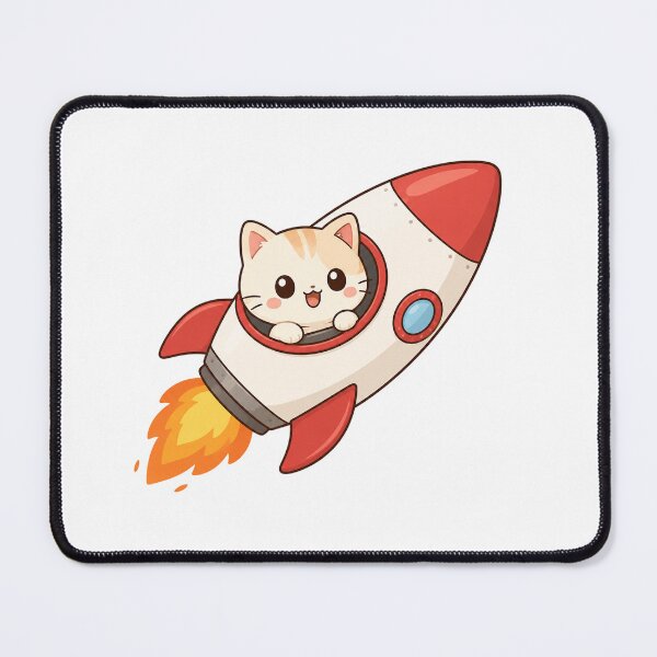 Item preview, Cozy Kawaii Cat Astronaut Rocket Ship Illustration designed and sold by Seculinator.