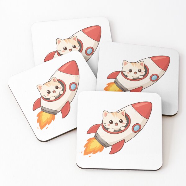 Item preview, Cozy Kawaii Cat Astronaut Rocket Ship Illustration designed and sold by Seculinator.