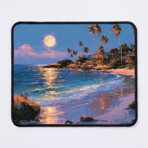 Item preview, Key West Moonlight Beach House Florida Keys Tropical Night Ocean designed and sold by daila70.