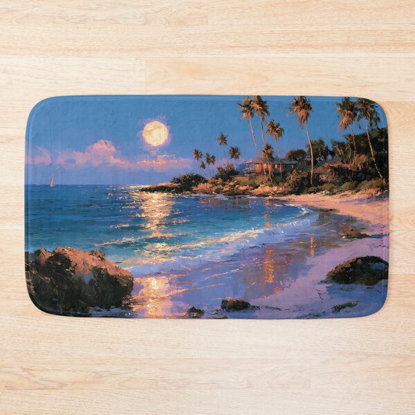 Item preview, Key West Moonlight Beach House Florida Keys Tropical Night Ocean designed and sold by daila70.