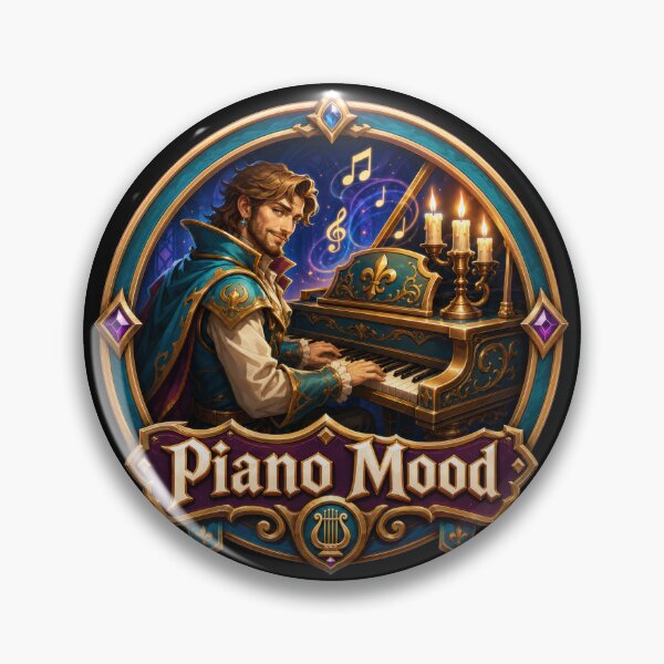 Item preview, Piano Mood Fantasy Musician Badge Design  designed and sold by Sketchlegacy.