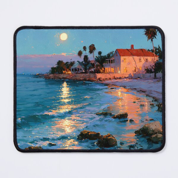 Item preview, Key West Moonlight Palm Trees Florida Keys Tropical Ocean Night designed and sold by daila70.