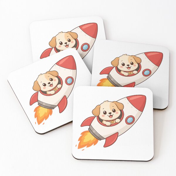Item preview, Cozy Kawaii Dog Astronaut Rocket Ship Illustration designed and sold by Seculinator.