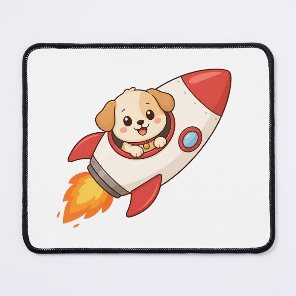 Item preview, Cozy Kawaii Dog Astronaut Rocket Ship Illustration designed and sold by Seculinator.