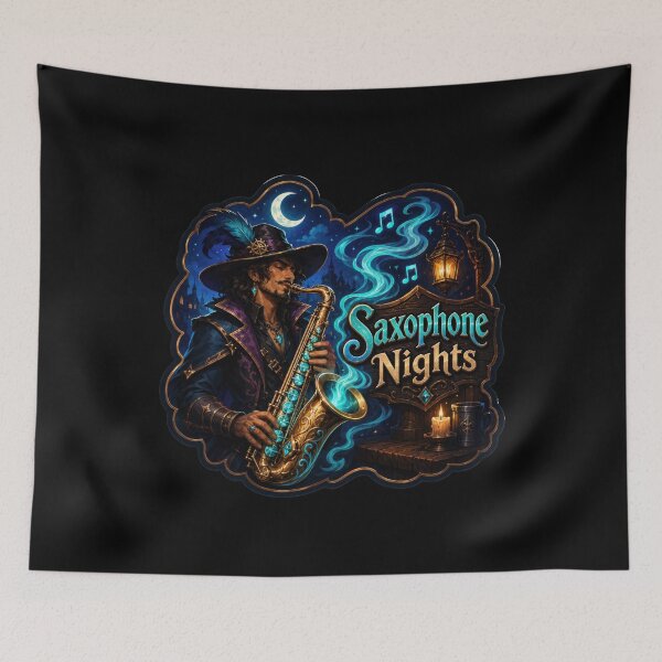 Item preview, Saxophone Nights Fantasy Jazz Music Sticker  designed and sold by Sketchlegacy.