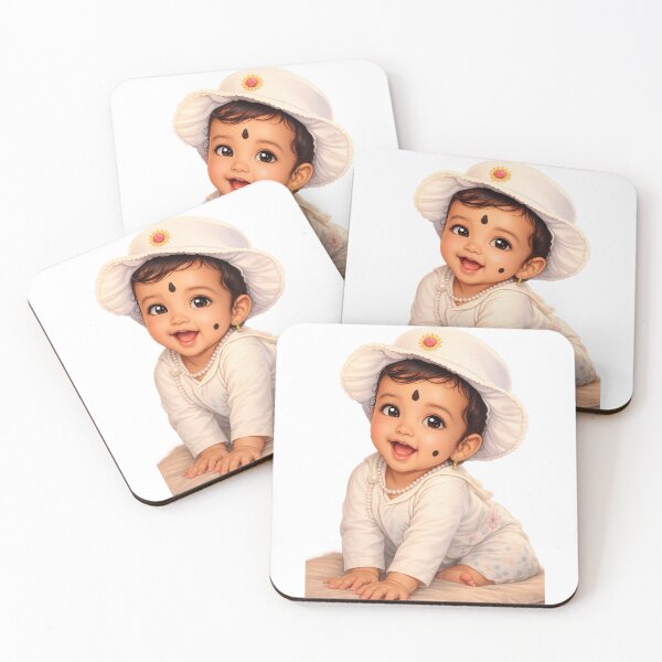 Item preview, cute Laughing Baby Girl Sitting On The couch , Adorable Cartoon Baby Illustration. designed and sold by StickerBloom-4U.