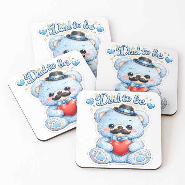 Item preview, Dad to be Blue Teddy Bear Sticker, Cute future dad gift design designed and sold by StickerBloom-4U.