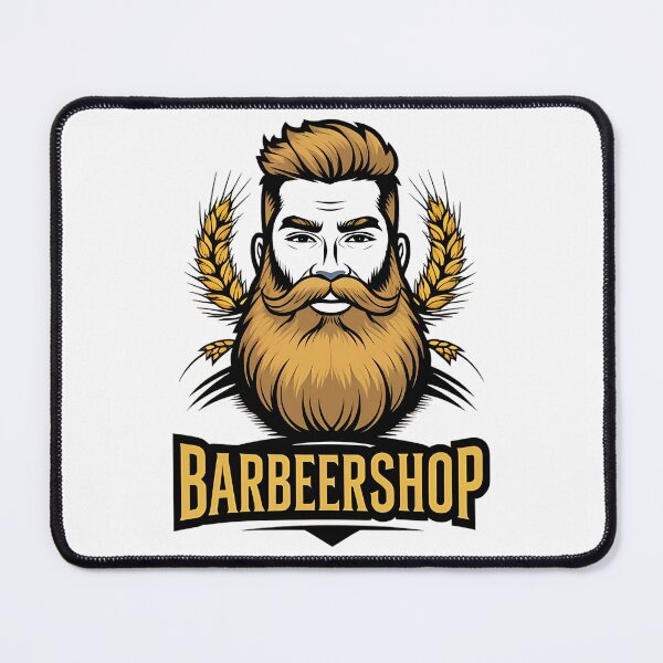 Item preview, Barbeershop Wheat Beard Barber Beer Typography Print  designed and sold by RareVisuals.