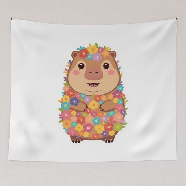 Item preview, Flower Capybara Kawaii Sticker designed and sold by Stylestickers55.