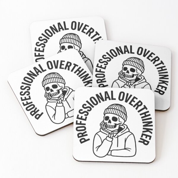 Item preview, Professional Overthinker Skeleton - Minimalist Line Art Quirky Graphic designed and sold by krish-prints.