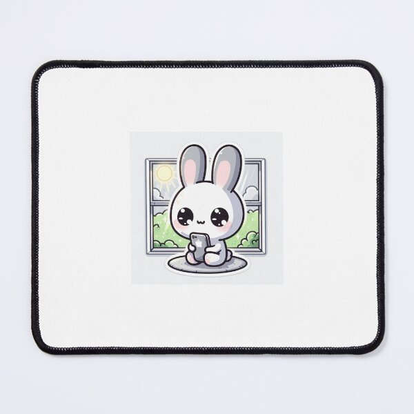 Item preview, Kawaii Touch Grass Bunny Sticker designed and sold by PastelPawsArt.