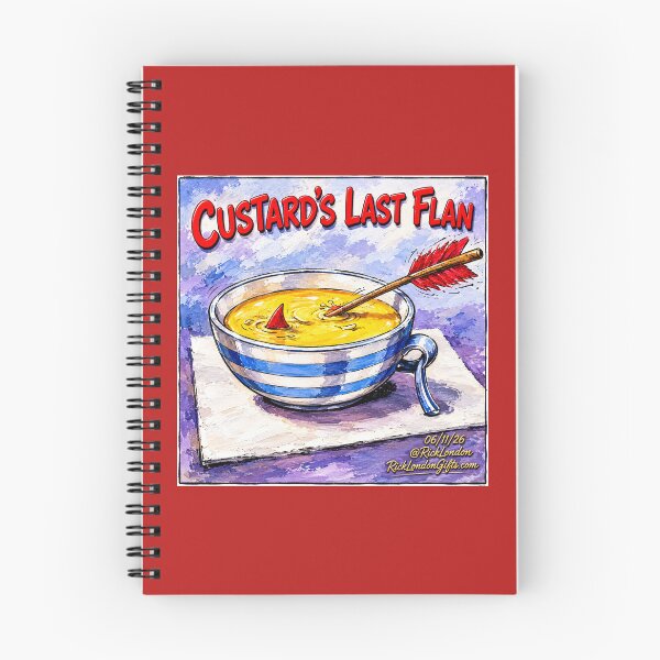 Item preview, Custard’s Last Flan – Funny Food Pun Cartoon by Rick London designed and sold by Rick London Gifts.