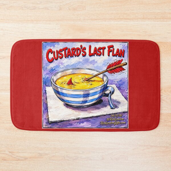 Item preview, Custard’s Last Flan – Funny Food Pun Cartoon by Rick London designed and sold by Rick London Gifts.
