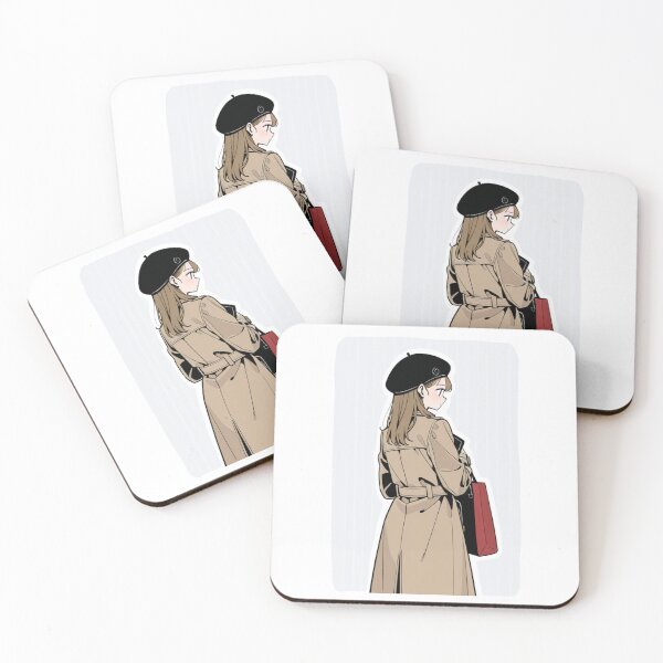 Item preview, Fashion - walking woman beige trench designed and sold by AnimeShin.