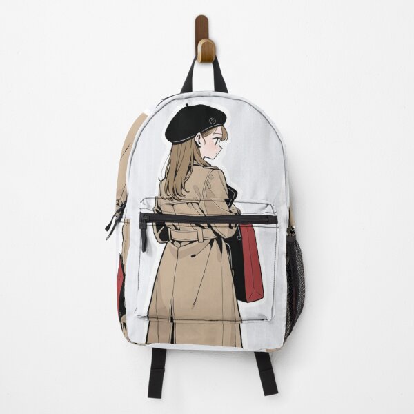 Item preview, Fashion - walking woman beige trench designed and sold by AnimeShin.
