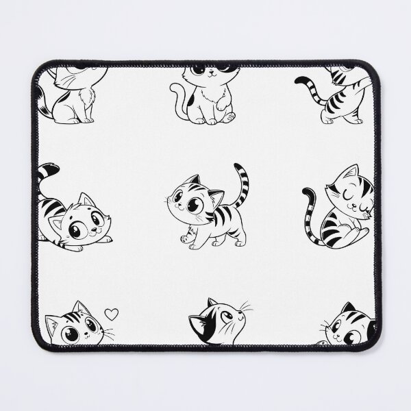 Item preview, Cute Kawaii Black and White Cat Sticker Sheet designed and sold by PnrArtDesign.