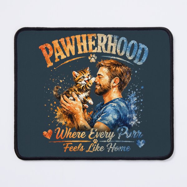 Item preview, Pawherhood Cat Dad Watercolor Art | Where Every Purr Feels Like Home | Cat Lover Gift designed and sold by HOUSE OF TIST.
