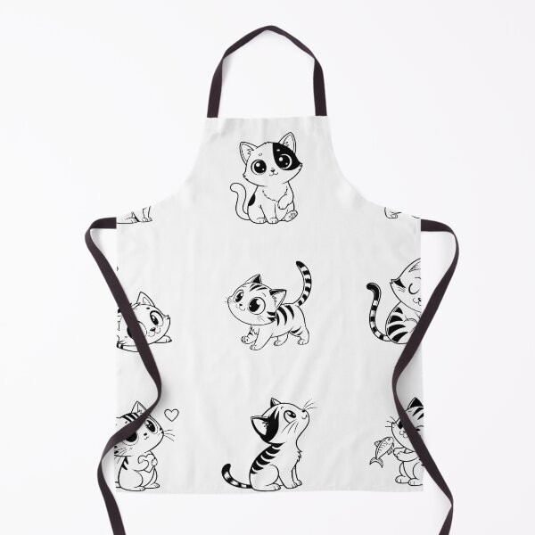 Item preview, Cute Kawaii Black and White Cat Sticker Sheet designed and sold by PnrArtDesign.
