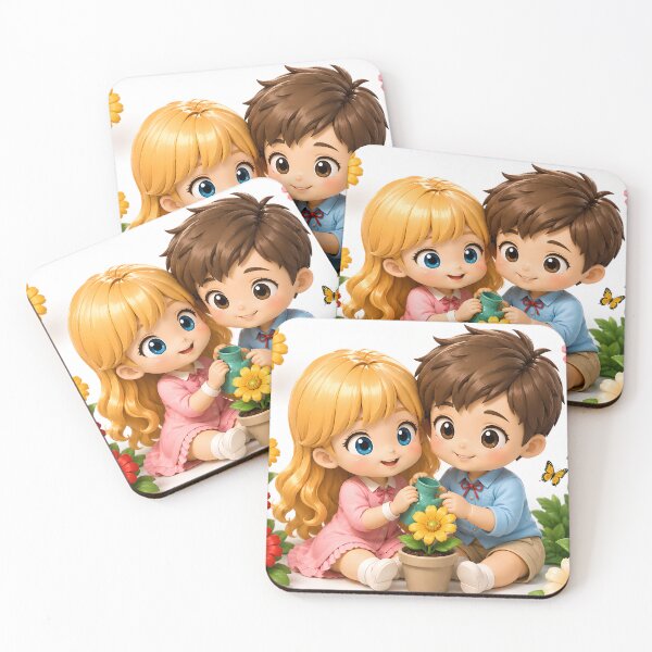 Item preview, Cute Kids and Lovely, Colorful Flowers  designed and sold by Pim-Crystal.