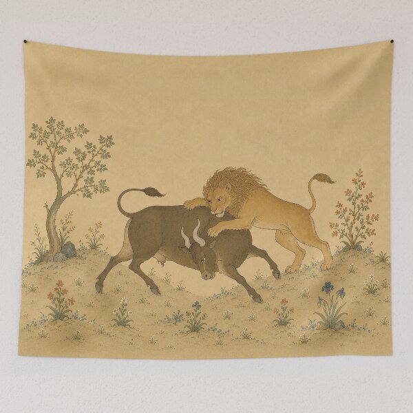 Item preview, Persian Lion and Bull Combat designed and sold by TheFourthGarden.