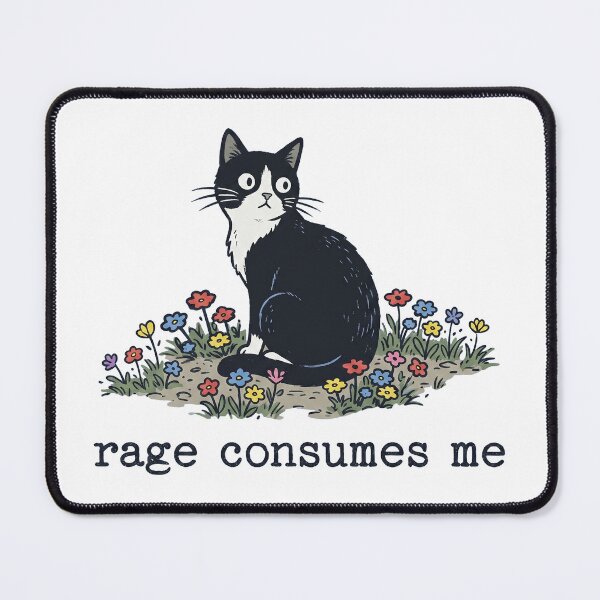 Item preview, Funny Tuxedo Cat Rage Consumes Me Sarcastic Dark Humor designed and sold by rediscoveredapp.