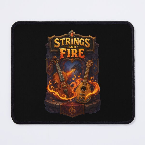 Item preview, Strings And Fire Medieval Fantasy Music Design designed and sold by Sketchlegacy.