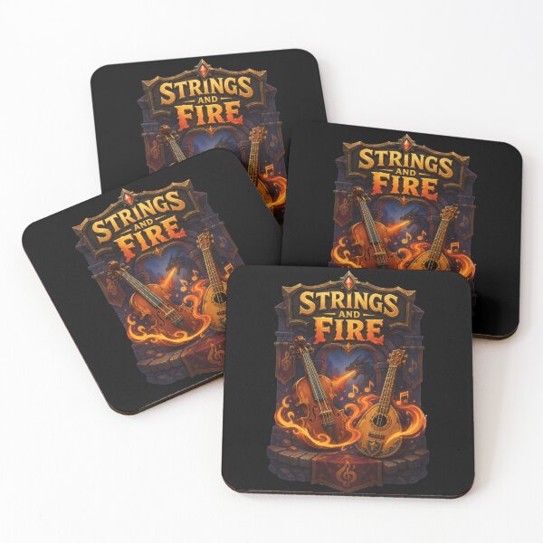 Item preview, Strings And Fire Medieval Fantasy Music Design  designed and sold by Sketchlegacy.