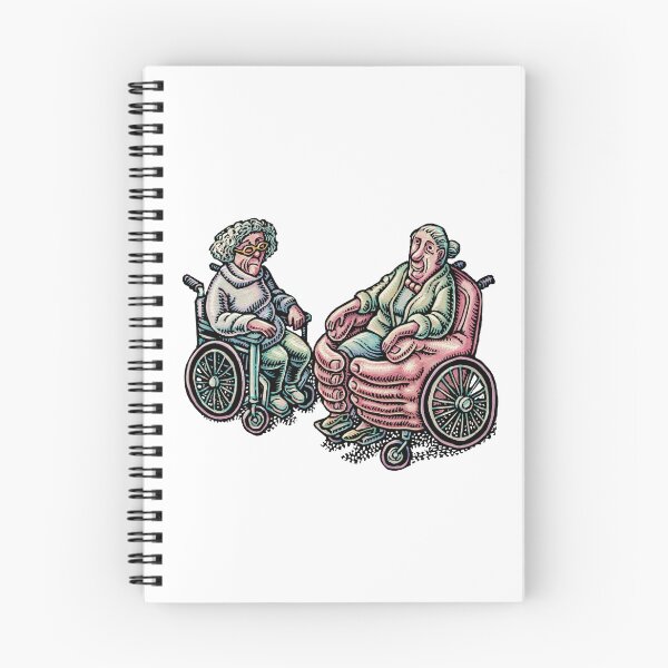 Item preview, older women in wheelchairs, one wheelchair is giant caring hands  designed and sold by LisaHaney.