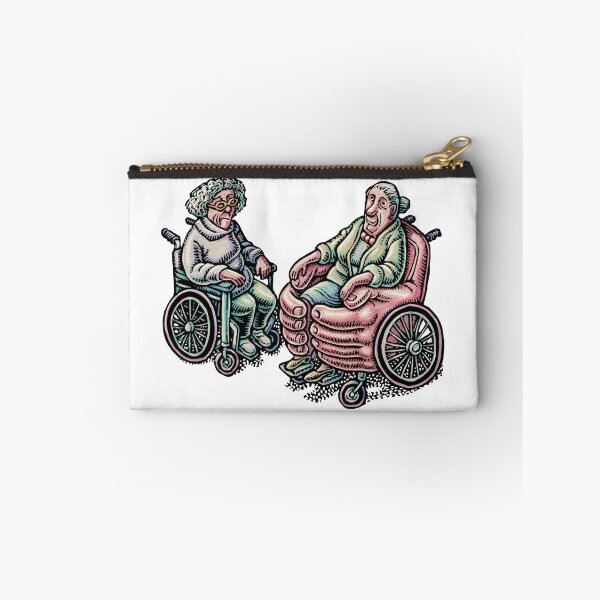Item preview, older women in wheelchairs, one wheelchair is giant caring hands  designed and sold by LisaHaney.