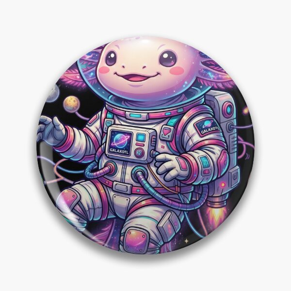 Item preview, Galactic Axolotl Astronaut Floating Through Space Cute Cosmic T-Shirt Design designed and sold by MERAKISL.