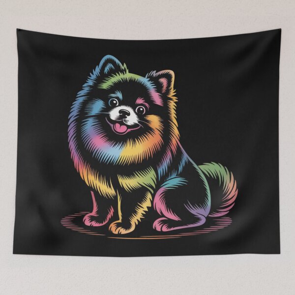 Item preview, colorful pomeranian dog designed and sold by 123ks.