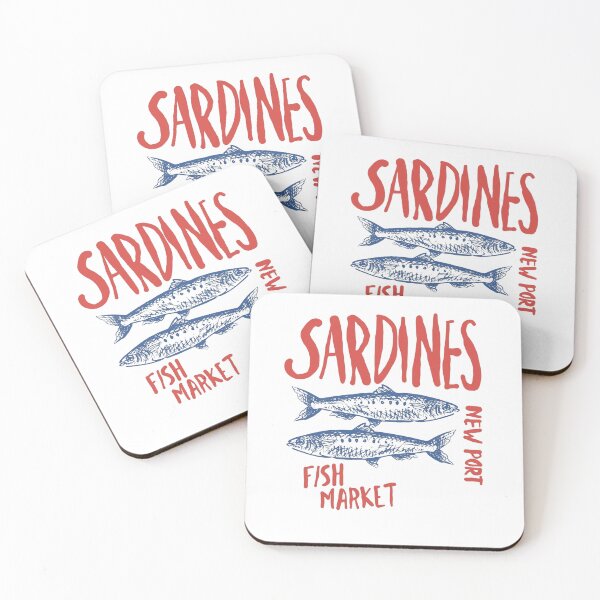 Item preview, Sardines New Port Fish Market Retro Nautical Design designed and sold by HBDStudio.