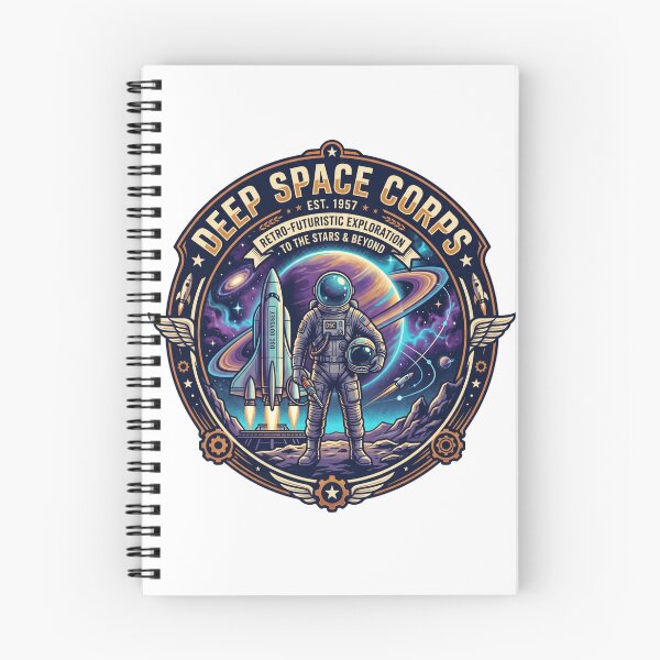 Item preview, Deep Space Corps EST 1957 Retro Futuristic Wings Astronaut Saturn Space Badge designed and sold by Void and Neon.