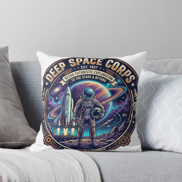 Item preview, Deep Space Corps EST 1957 Retro Futuristic Wings Astronaut Saturn Space Badge designed and sold by Void and Neon.