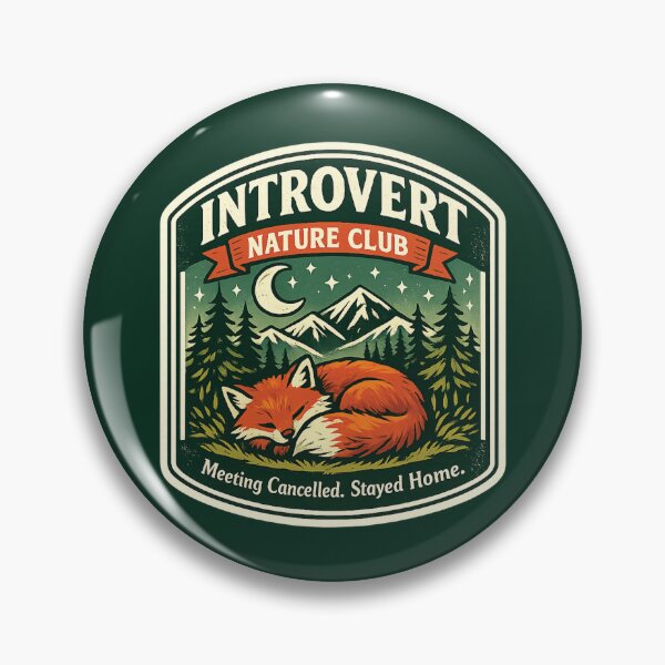 Item preview, Introvert Nature Club Vintage Fox Camping Sticker | Cottagecore Outdoor Humor designed and sold by TeeLabDesign.
