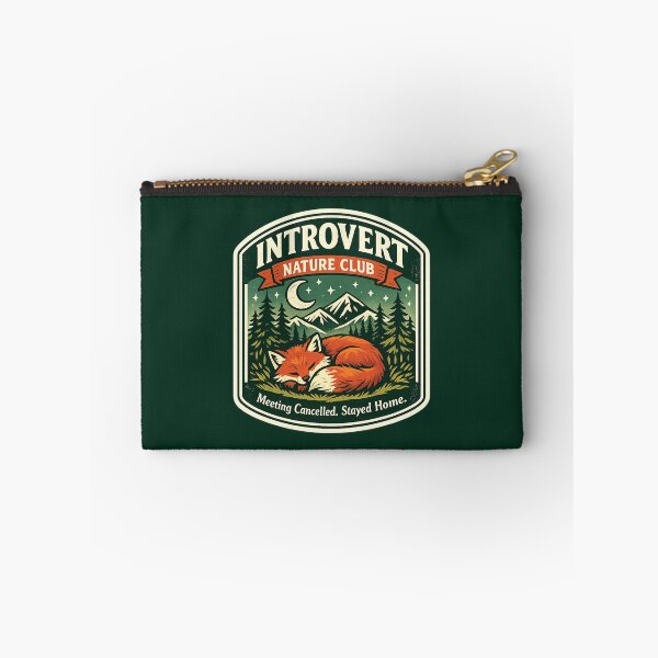 Item preview, Introvert Nature Club Vintage Fox Camping Sticker | Cottagecore Outdoor Humor designed and sold by TeeLabDesign.