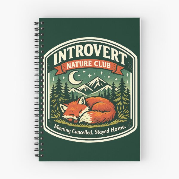 Item preview, Introvert Nature Club Vintage Fox Camping Sticker | Cottagecore Outdoor Humor designed and sold by TeeLabDesign.