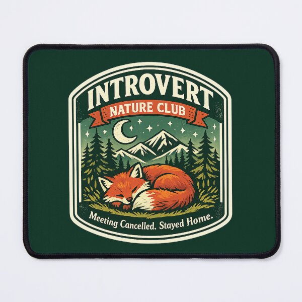 Item preview, Introvert Nature Club Vintage Fox Camping Sticker | Cottagecore Outdoor Humor designed and sold by TeeLabDesign.