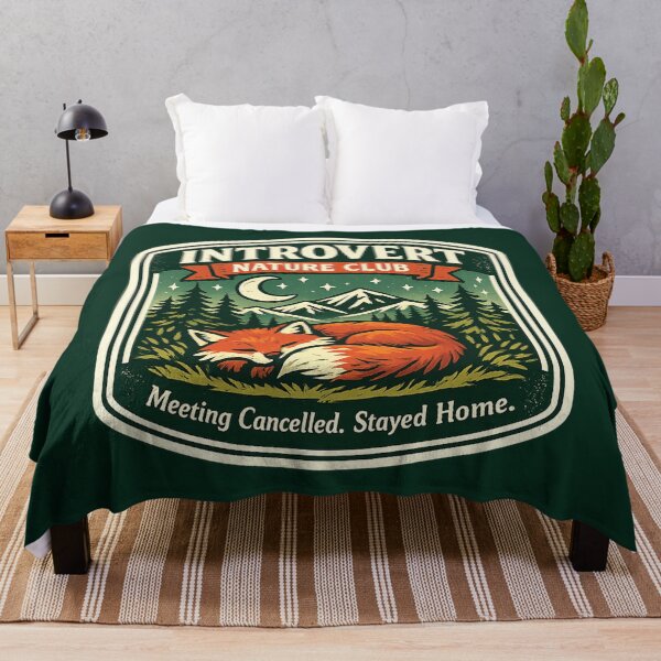 Item preview, Introvert Nature Club Vintage Fox Camping Sticker | Cottagecore Outdoor Humor designed and sold by TeeLabDesign.