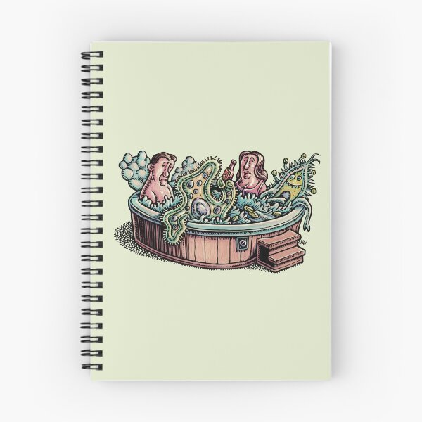 Item preview, A disgusted man and woman in a hot tub with huge germs and bacteria. designed and sold by LisaHaney.