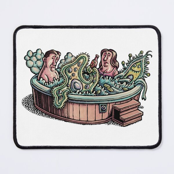 Item preview, A disgusted man and woman in a hot tub with huge germs and bacteria. designed and sold by LisaHaney.