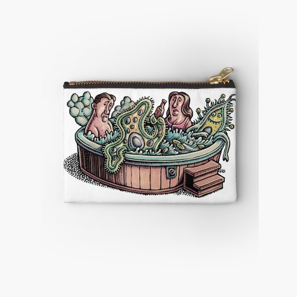 Item preview, A disgusted man and woman in a hot tub with huge germs and bacteria. designed and sold by LisaHaney.