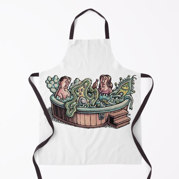 Item preview, A disgusted man and woman in a hot tub with huge germs and bacteria. designed and sold by LisaHaney.
