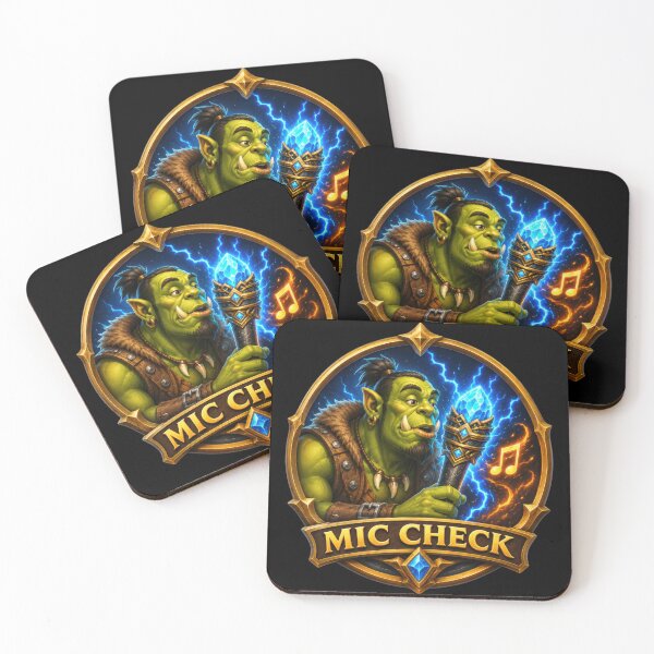 Aperçu de l'œuvre Autocollant de chanteur fantastique orc barde test micro créée et vendue par Sketchlegacy.
