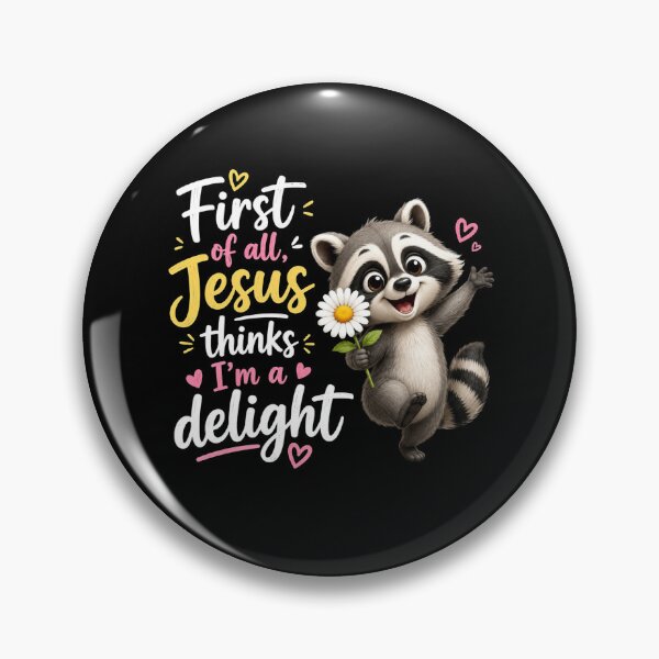 Item preview, First of All Jesus Thinks I am a Delight Christian Raccoon Retro Sublimation Graphic designed and sold by Keingdesign.