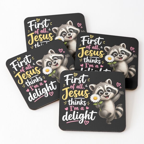 Item preview, First of All Jesus Thinks I am a Delight Christian Raccoon Retro Sublimation Graphic designed and sold by Keingdesign.