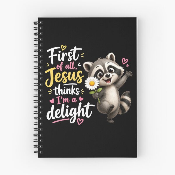 Item preview, First of All Jesus Thinks I am a Delight Christian Raccoon Retro Sublimation Graphic designed and sold by Keingdesign.