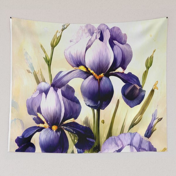 Item preview, Purple Iris Garden Botanical designed and sold by ArtbyValks.